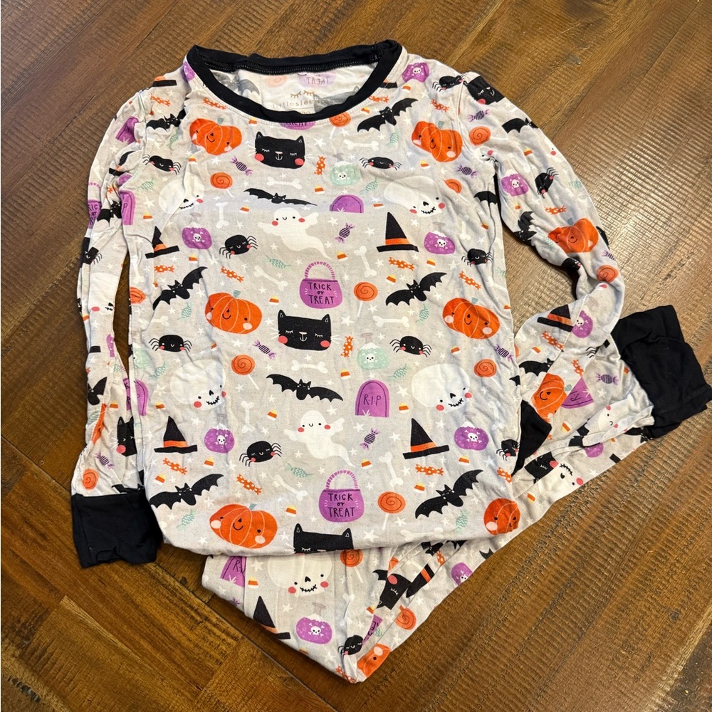 Little Sleepies Halloween Kids Pajama Set - Orange, Black, Purple